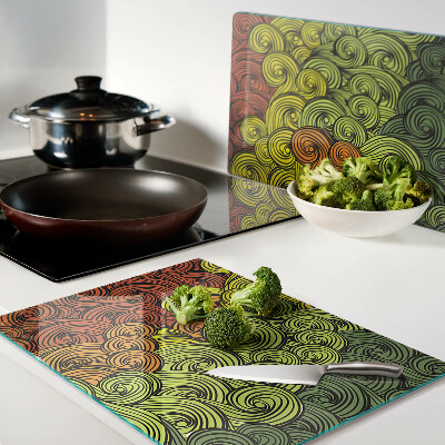 Glass cutting board Swirls of color