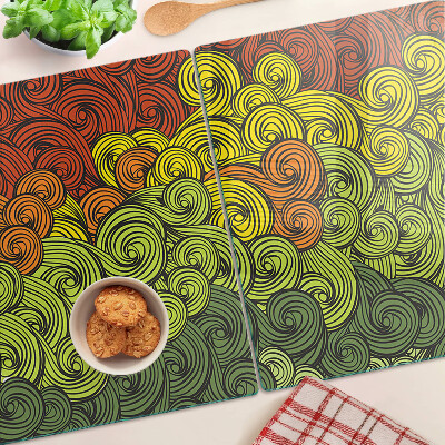Glass cutting board Swirls of color