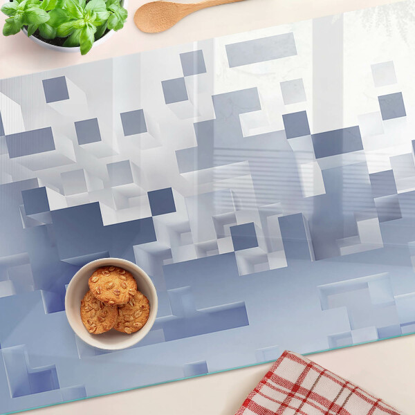 Glass kitchen board Geometric patterns in shades of blue