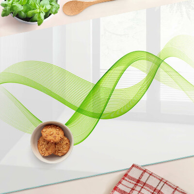 Chopping board Waves in shades of green