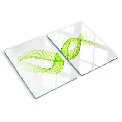 Chopping board Waves in shades of green