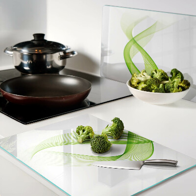 Chopping board Waves in shades of green