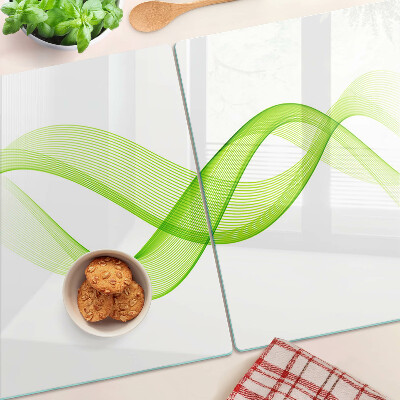 Chopping board Waves in shades of green
