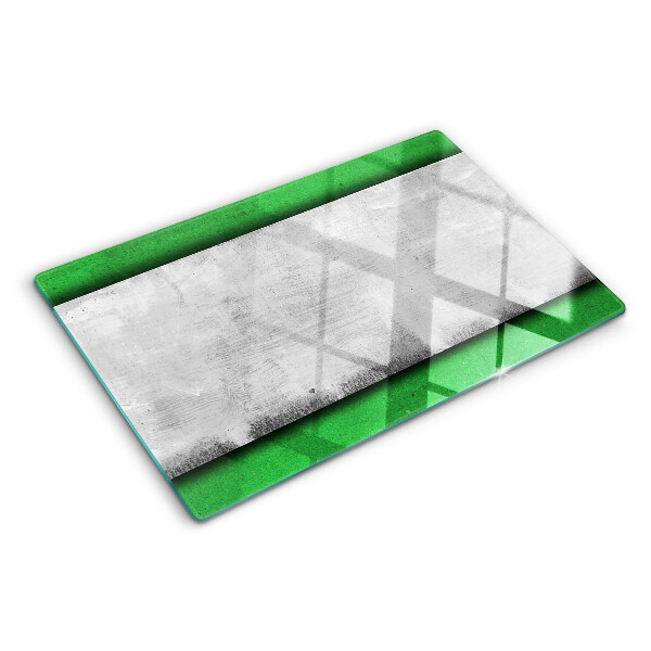 Chopping board glass Green and gray lines
