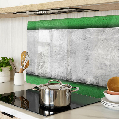Chopping board glass Green and gray lines