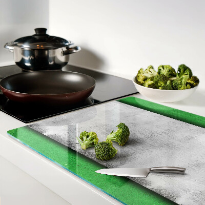Chopping board glass Green and gray lines