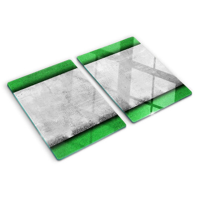 Chopping board glass Green and gray lines