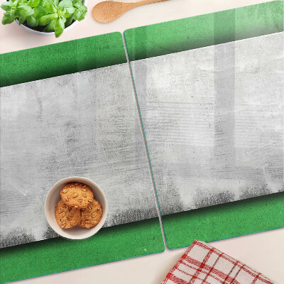 Chopping board glass Green and gray lines