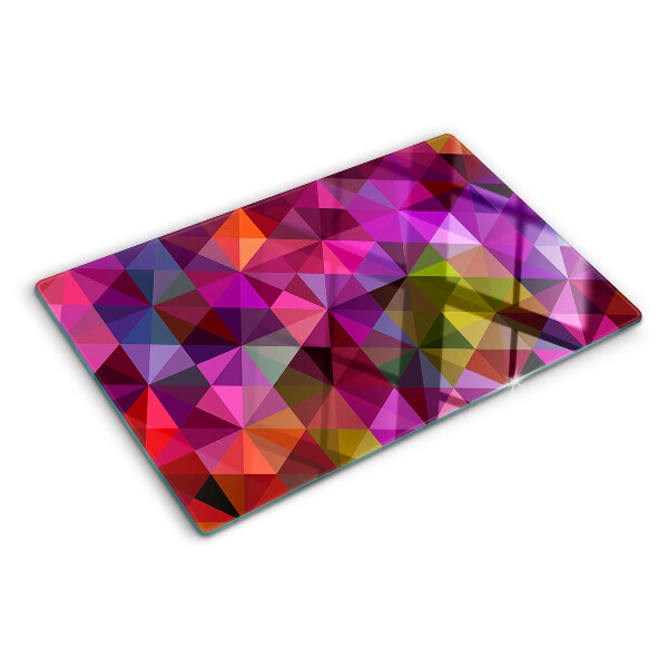 Glass chopping board Geometry in shades of pink and purple