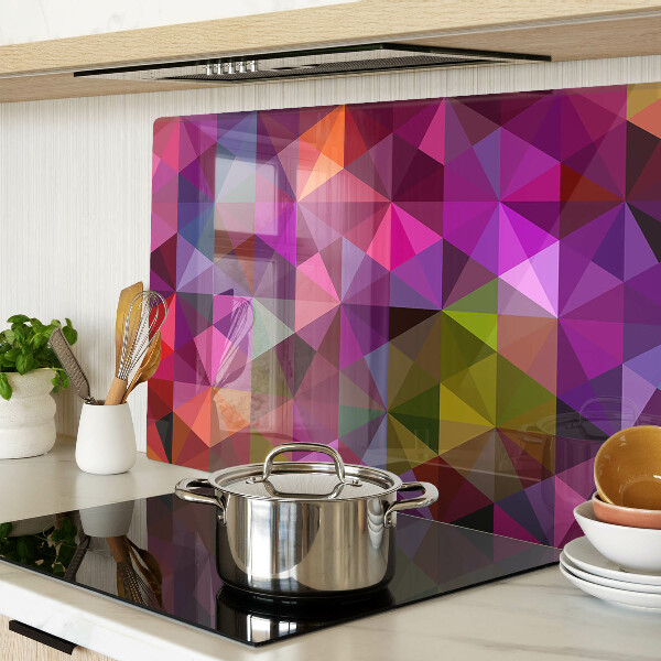 Glass chopping board Geometry in shades of pink and purple