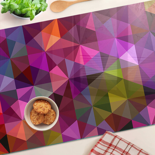 Glass chopping board Geometry in shades of pink and purple