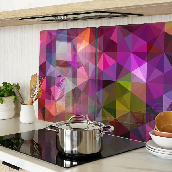 Glass chopping board Geometry in shades of pink and purple