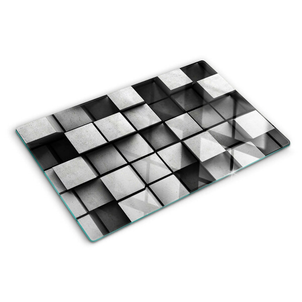 Glass cutting board Geometric patterns in shades of gray