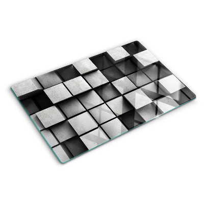 Glass cutting board Geometric patterns in shades of gray