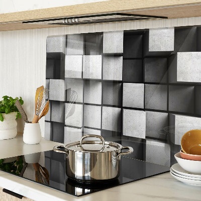 Glass cutting board Geometric patterns in shades of gray