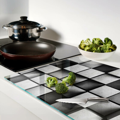 Glass cutting board Geometric patterns in shades of gray