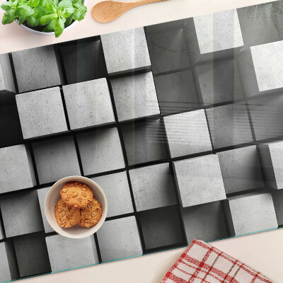 Glass cutting board Geometric patterns in shades of gray