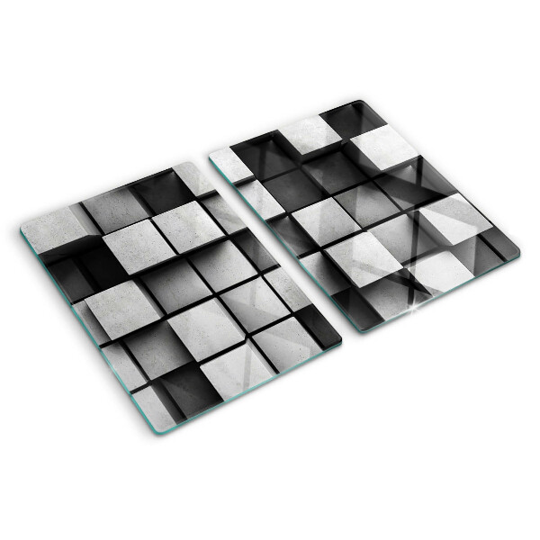 Glass cutting board Geometric patterns in shades of gray