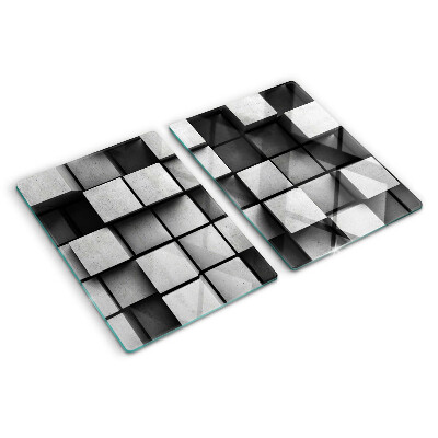 Glass cutting board Geometric patterns in shades of gray