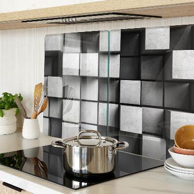Glass cutting board Geometric patterns in shades of gray