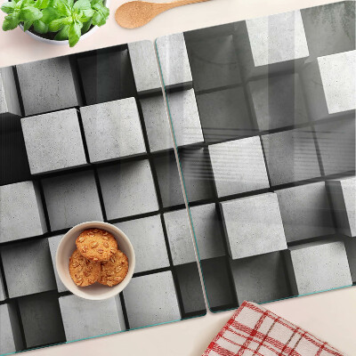 Glass cutting board Geometric patterns in shades of gray