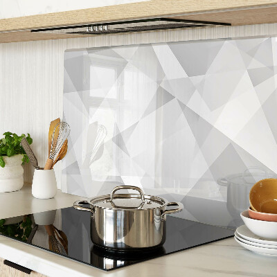 Glass kitchen board Geometry in shades of gray