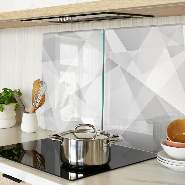Glass kitchen board Geometry in shades of gray