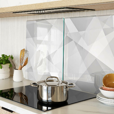 Glass kitchen board Geometry in shades of gray