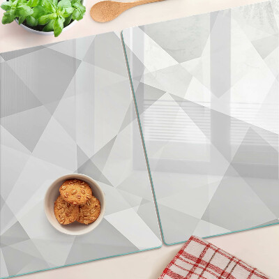 Glass kitchen board Geometry in shades of gray