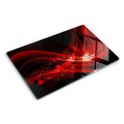 Cutting board Red waves with light effect