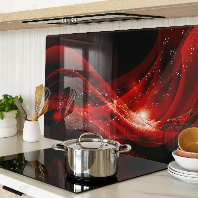 Cutting board Red waves with light effect