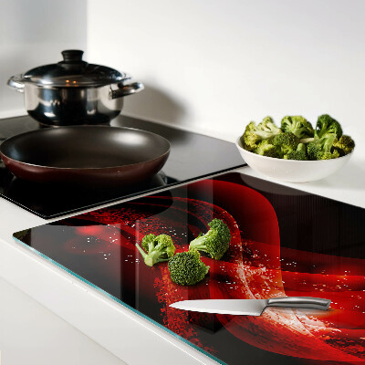 Cutting board Red waves with light effect