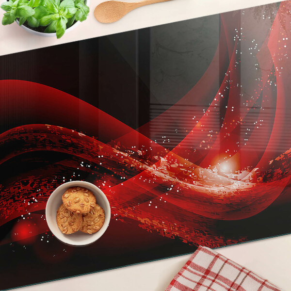Cutting board Red waves with light effect