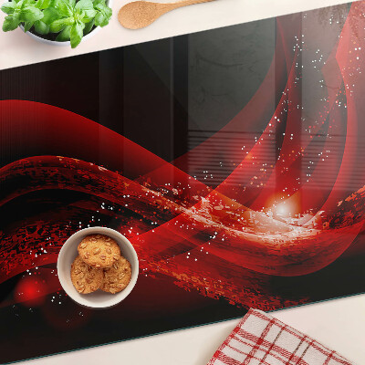 Cutting board Red waves with light effect