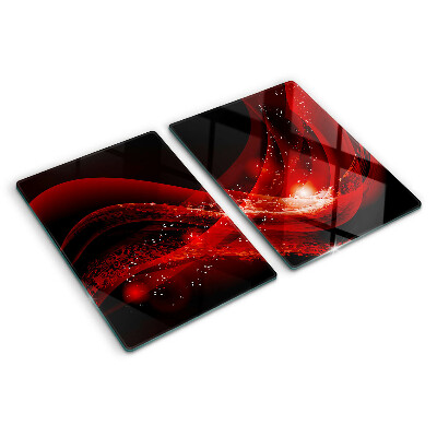 Cutting board Red waves with light effect