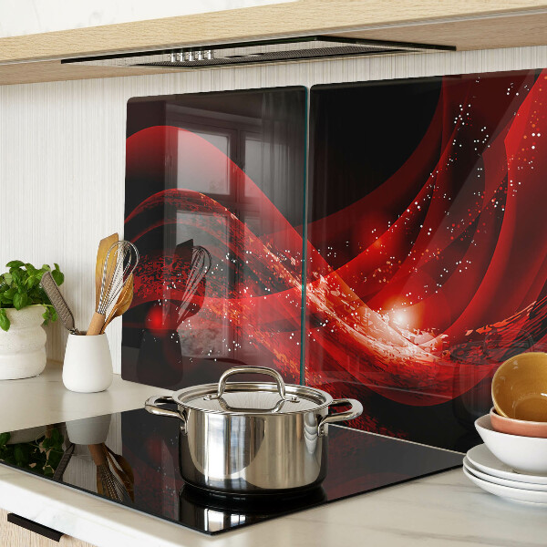 Cutting board Red waves with light effect