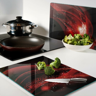 Cutting board Red waves with light effect