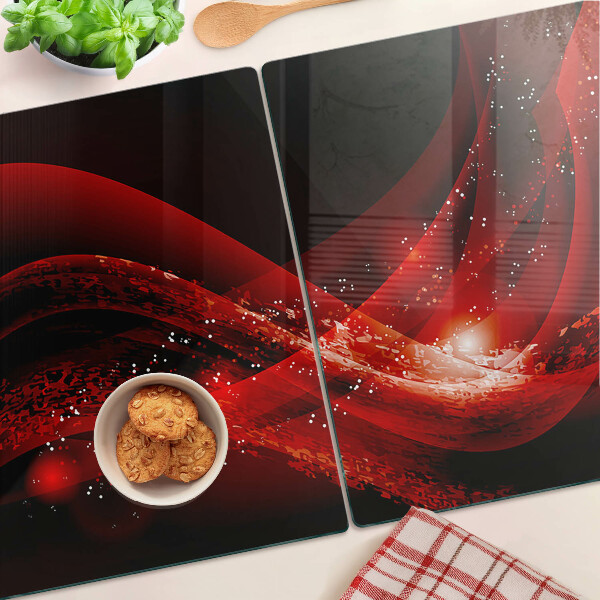 Cutting board Red waves with light effect