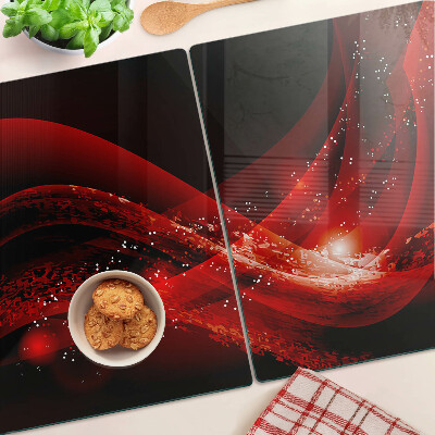 Cutting board Red waves with light effect
