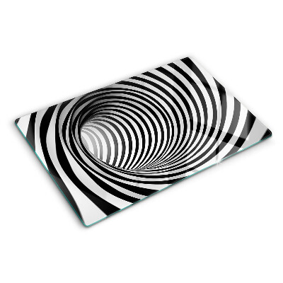 Glass chopping board Spiral pattern in shades of black and white