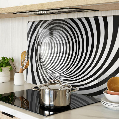 Glass chopping board Spiral pattern in shades of black and white