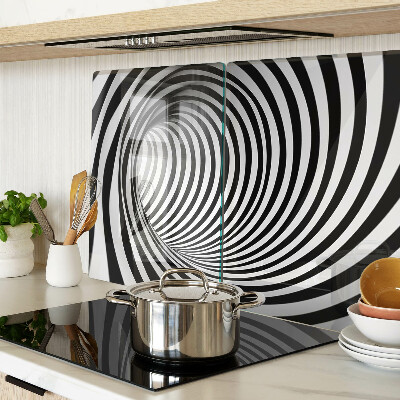 Glass chopping board Spiral pattern in shades of black and white