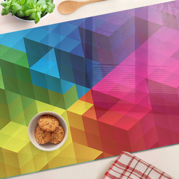 Glass cutting board Colorful geometry in triangles