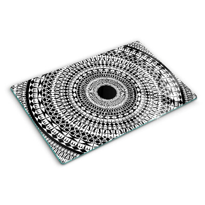 Chopping board Mandala in shades of black and white