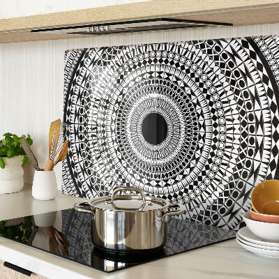 Chopping board Mandala in shades of black and white