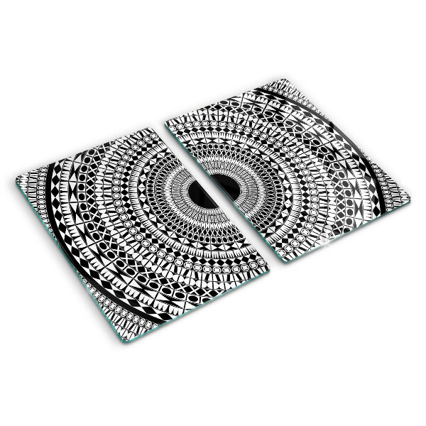 Chopping board Mandala in shades of black and white
