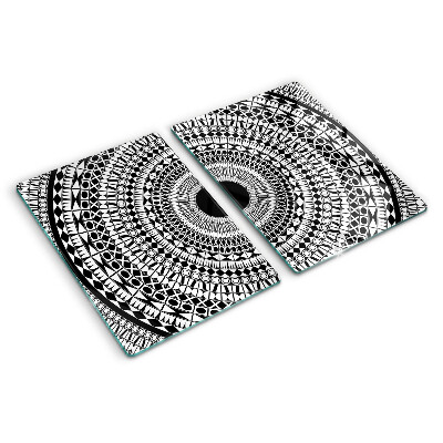 Chopping board Mandala in shades of black and white