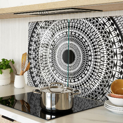 Chopping board Mandala in shades of black and white