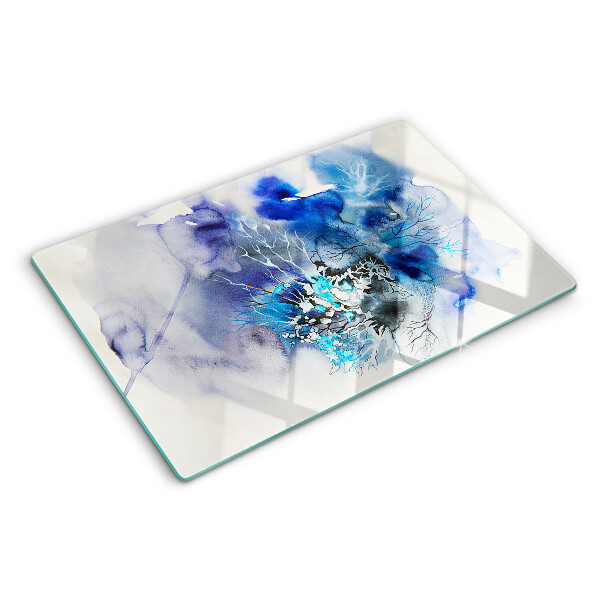 Chopping board glass Abstract blue patterns