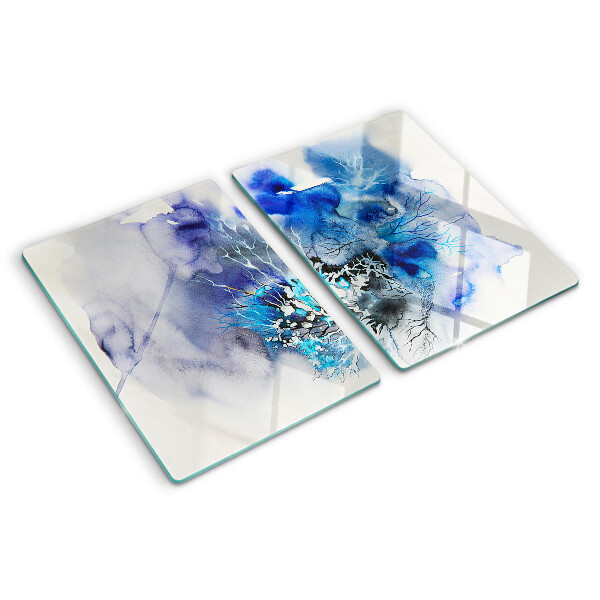 Chopping board glass Abstract blue patterns
